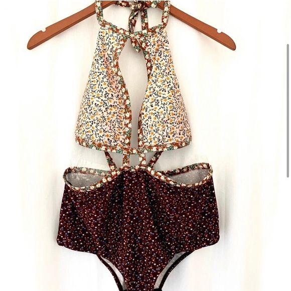 ZIMMERMAN floral daisy one piece Monokini swimsuit -M/L - Picture 3 of 13
